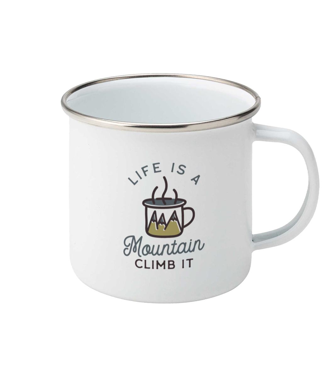 Enamel Mug - Life Is A Mountain Climb It - Happi Doggi™