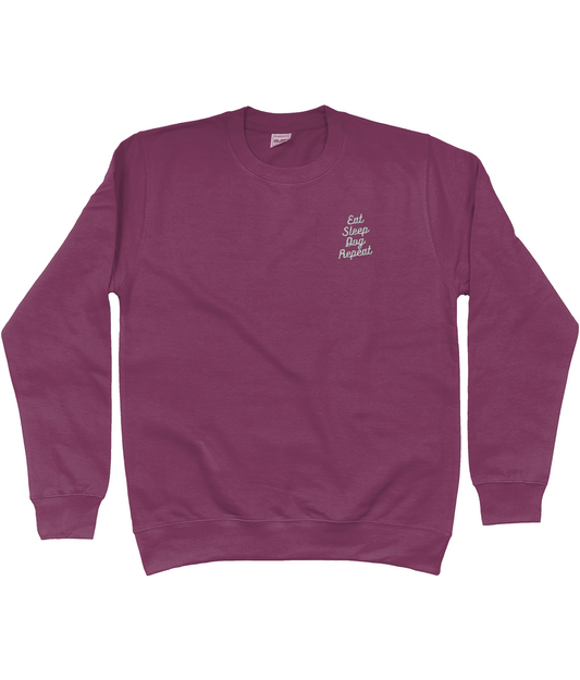 Eat Sleep Dog Repeat Embroidered Sweatshirt (Unisex) - Happi Doggi™