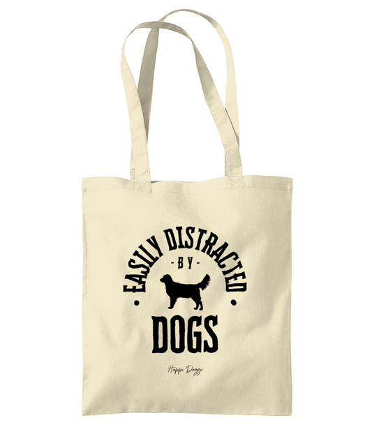 Easily Distracted With Dogs - Cotton Tote Bag - Happi Doggi